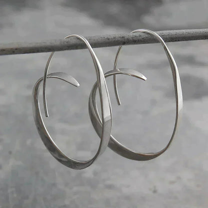 Silver-Tone Spiral Hoop Earrings