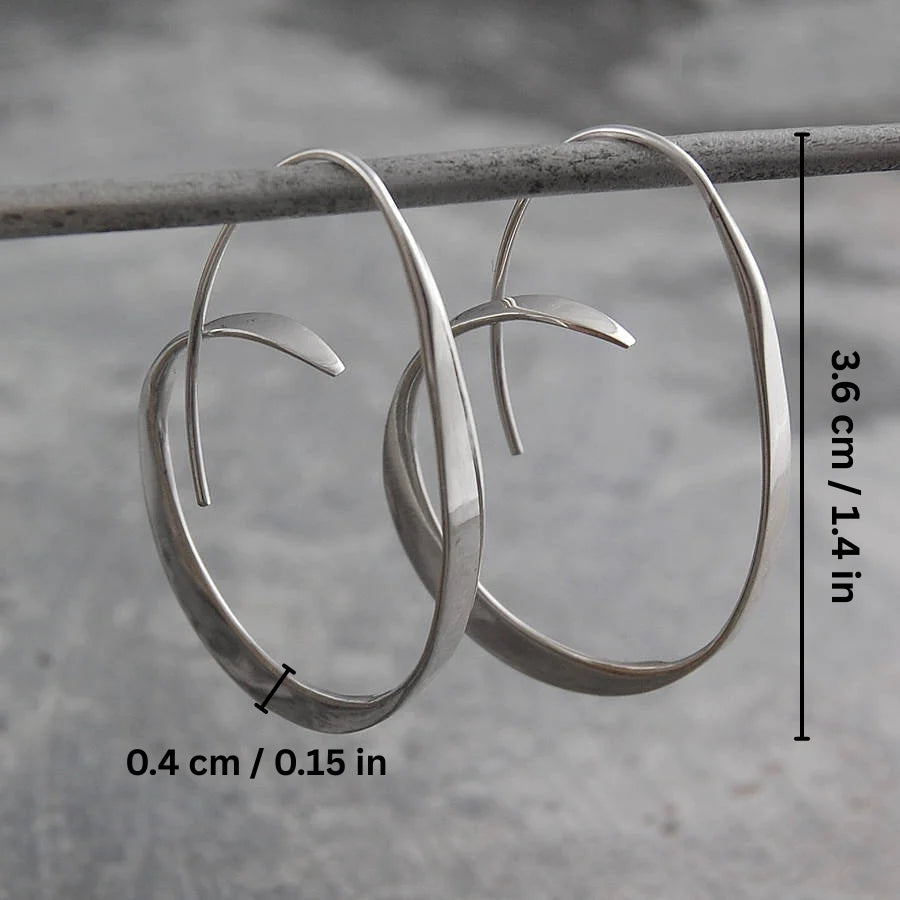 Silver-Tone Spiral Hoop Earrings