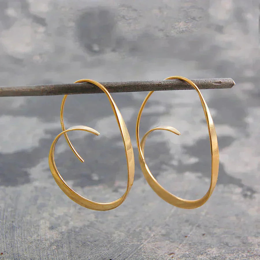 Silver-Tone Spiral Hoop Earrings