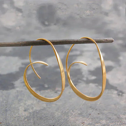 Silver-Tone Spiral Hoop Earrings