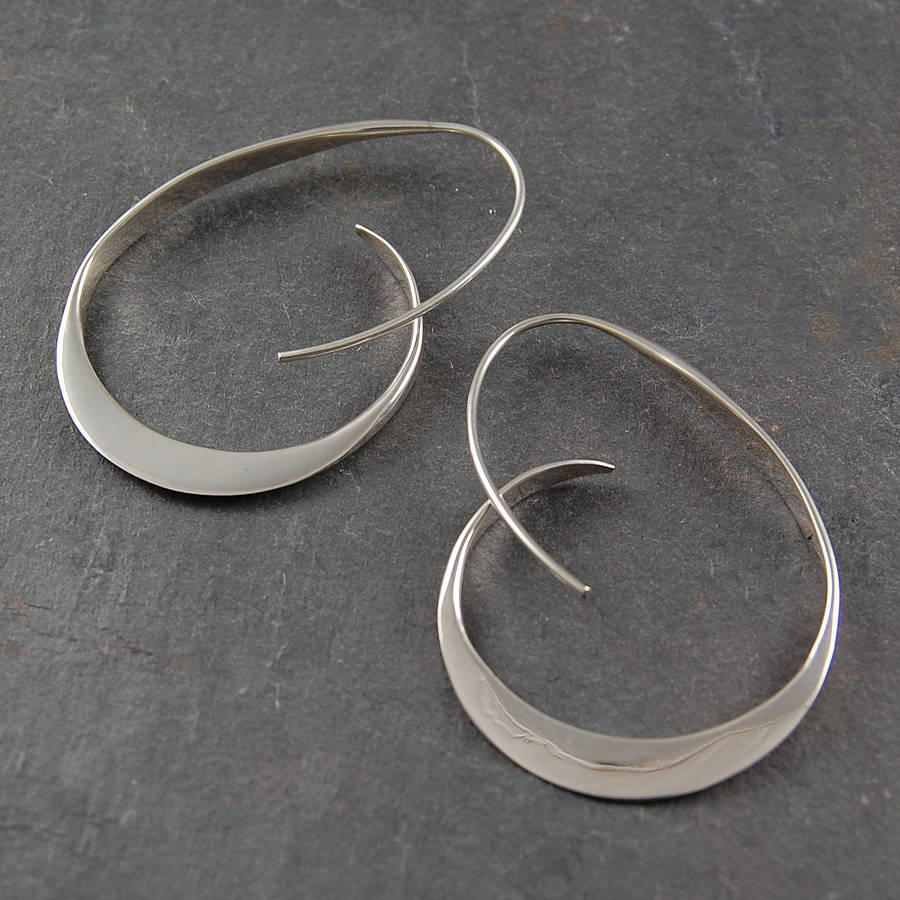 Silver-Tone Spiral Hoop Earrings