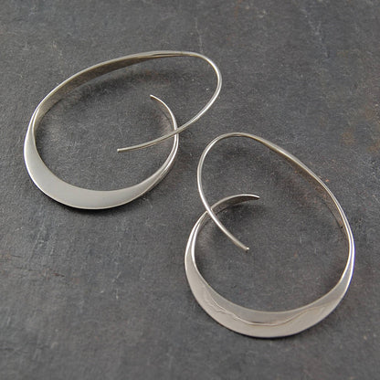 Silver-Tone Spiral Hoop Earrings