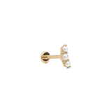 Trio White Pearl Flat Back Stud Earring