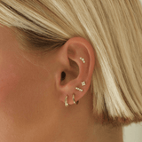 Trio White Pearl Flat Back Stud Earring