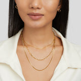 Triple Layered Gold-Tone Chain Necklace