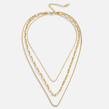 Triple Layered Gold-Tone Chain Necklace
