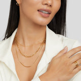 Triple Layered Gold-Tone Chain Necklace