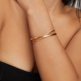 Gold-Tone Triple Strand Cuff Bracelet