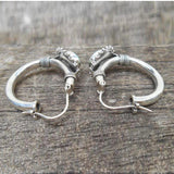 Vintage Style Turquoise Style Textured Hoop Earrings