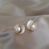 Gold-Tone Swirl Stud Earrings