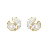 Gold-Tone Swirl Stud Earrings