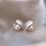 Gold-Tone Swirl Stud Earrings