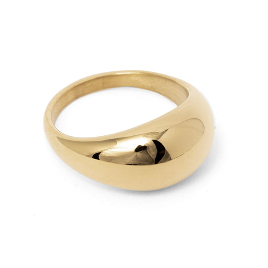 XL Polished Gold-Tone Dome Statement Ring
