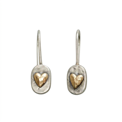 Golden toned heart earrings