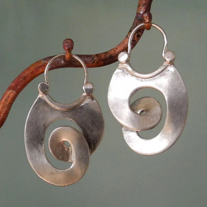 Silver-Tone Swirl Drop Earrings