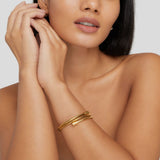 Twisted Multi Layer Gold-Tone Snake Chain Bracelet